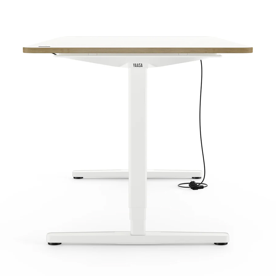 Yaasa Desk Pro Gestell weiß, Tischplatte Multiplex-Weiß