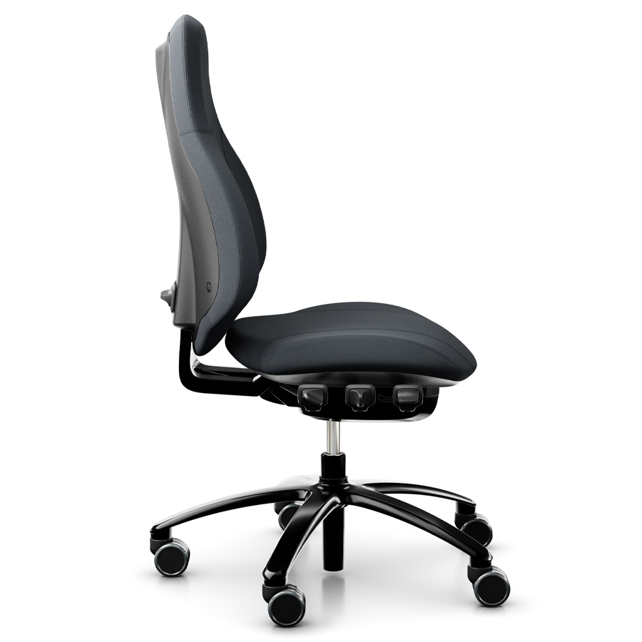 RH Mereo 220 mit hoher Rückenlehne - Stoff select grau - Seitenansicht