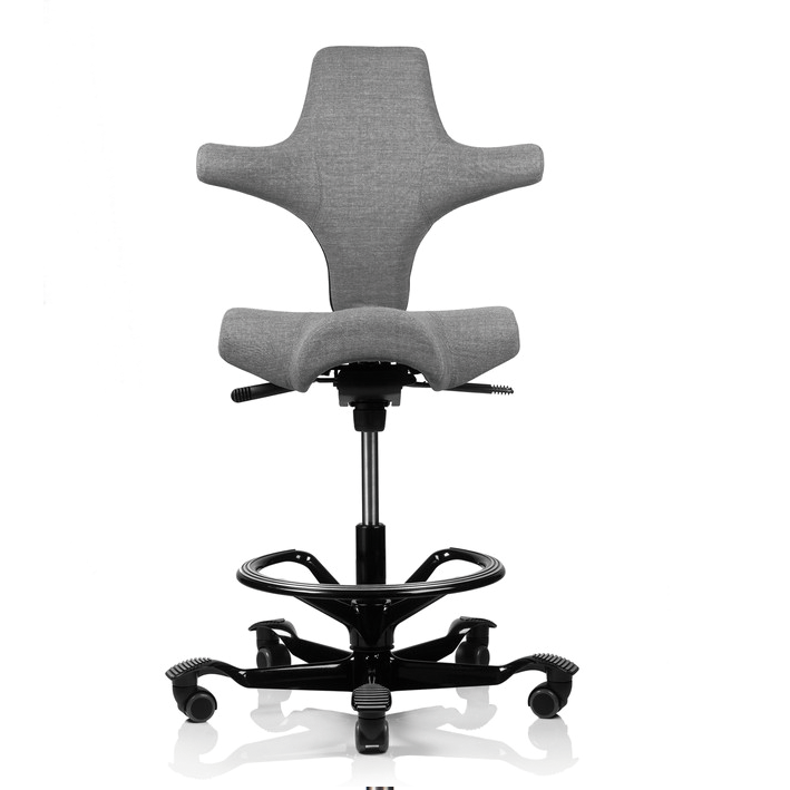 HAG Capisco Remix hellgrau 123 mit Gestell schwarz mit Fußring