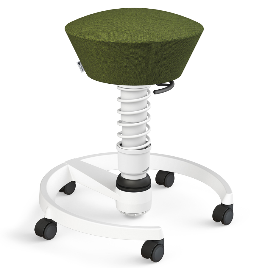 Aeris Swopper Capture Wolle grün meliert - Rollen - Gestell weiß - Standardfeder