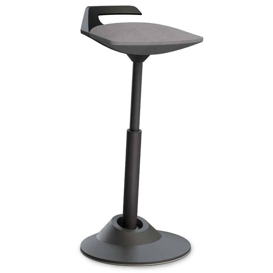 Aeris Muvman Stehhilfe Mikrofaser - Standard-Feder - Gestell schwarz - Bezugsstoff grau