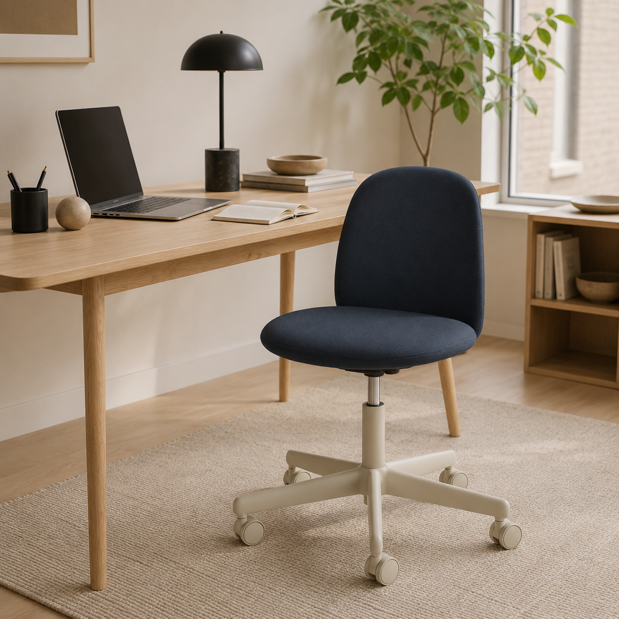 HAG Minu Stoff Cura Loop Blau und Gestell Wheat