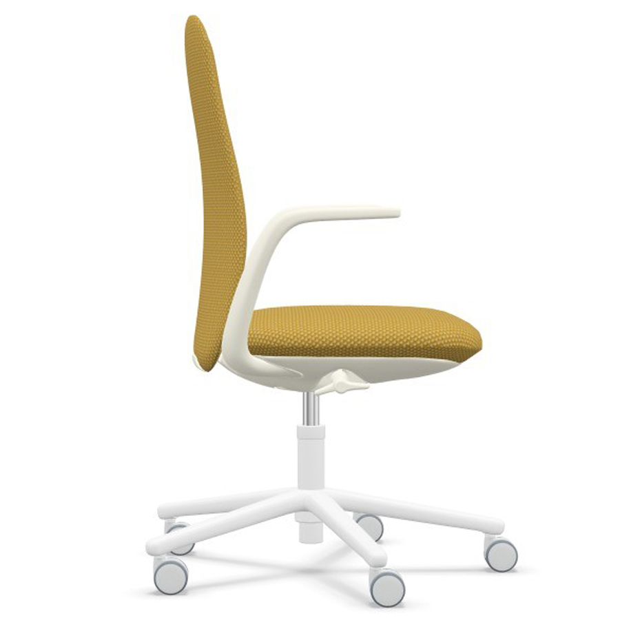 HAWORTH Nia Bürodrehstuhl - Rückenlehne mittelhoch - Bezug Diagonale gelb - Seite