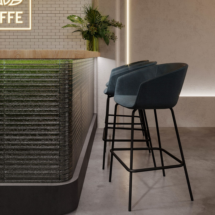 Bejot Oxco small OX S H Barhocker gepolstert - Stoff Cura CR667 | Beispielbild