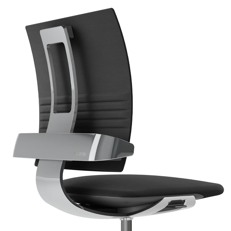 Aeris 3Dee Bürostuhl Stoff Step schwarz Standard-Feder - Gestell chrom - Nahaufnahme