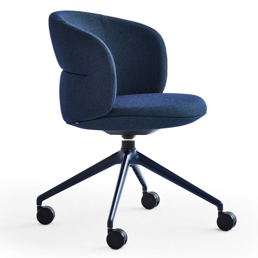 Noti Ekori Drehgestell 4-Arm mit Rollen Gestell schwarz, Bezug Sera Mare