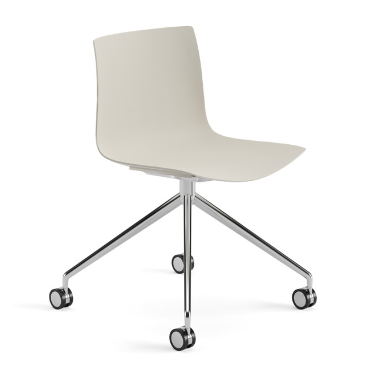 Arper Catifa 46 0369 Konferenzstuhl elfenbein aluminium