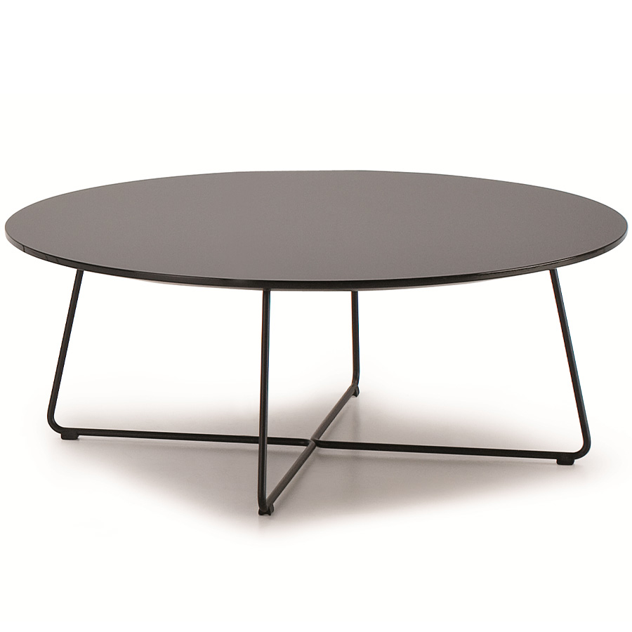 Noti Mishell Beistelltisch mit Kufengestell Tischplatte schwarz, Kufengestell schwarz