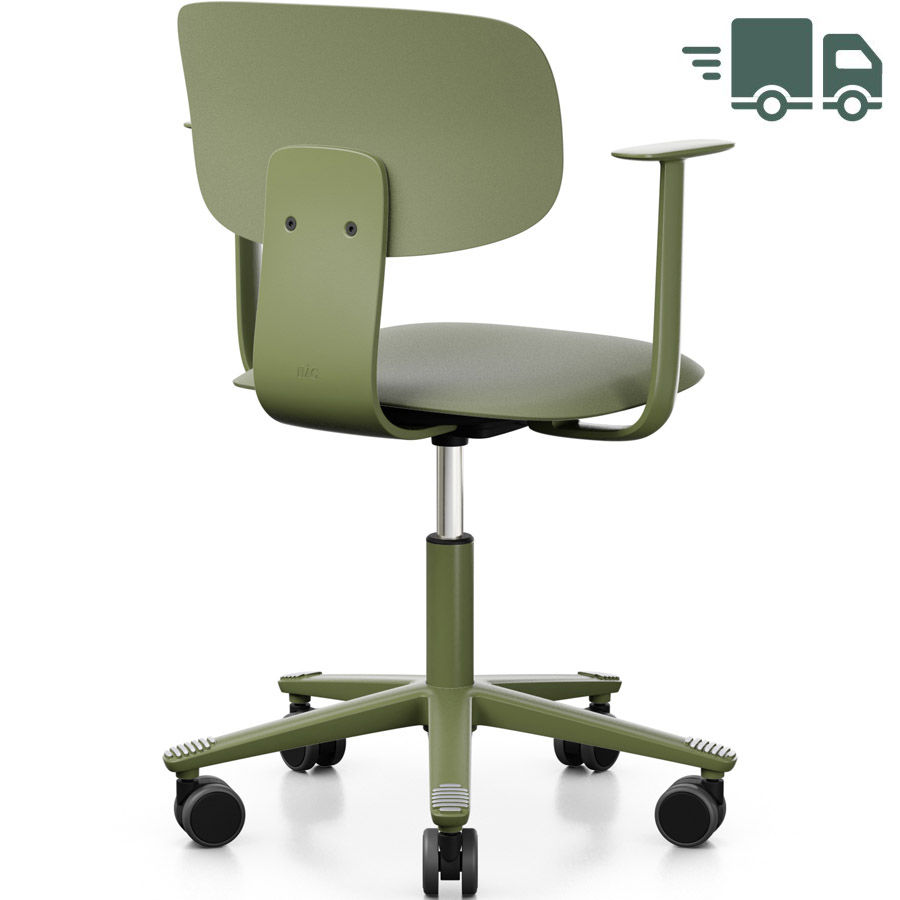HAG Tion 2100 Bürostuhl Moss Grey mit Armlehnen - Sitz u. Rückenschale Kunststoff