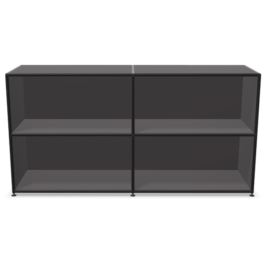 Bosse Regal Black Edition Höhe 2 OH Breite 160 cm in Melamin Basaltgrau