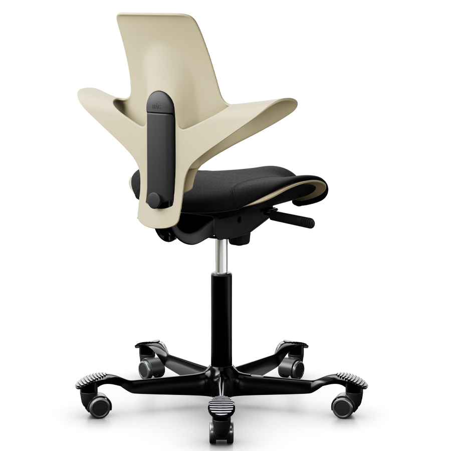 HAG CAPISCO PULS 8020 | Schale Sand | Sitz Cura schwarz | Gestell schwarz