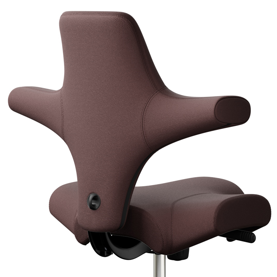 HAG Capisco 8106 Stoff Select 61186 chestnut - Gestell schwarz - Nahaufnahme Rückseite