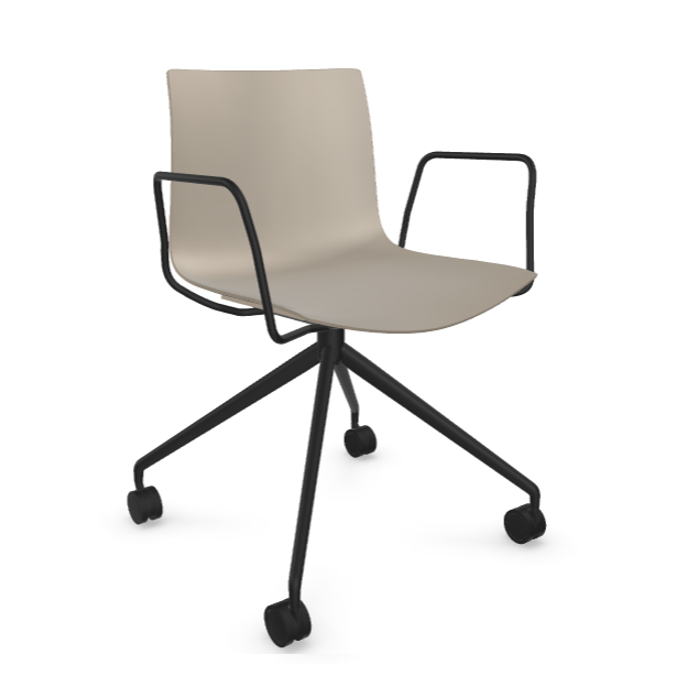 Arper Catifa 46 0369 einfarbig rauchgrau mit Drehgestell schwarz