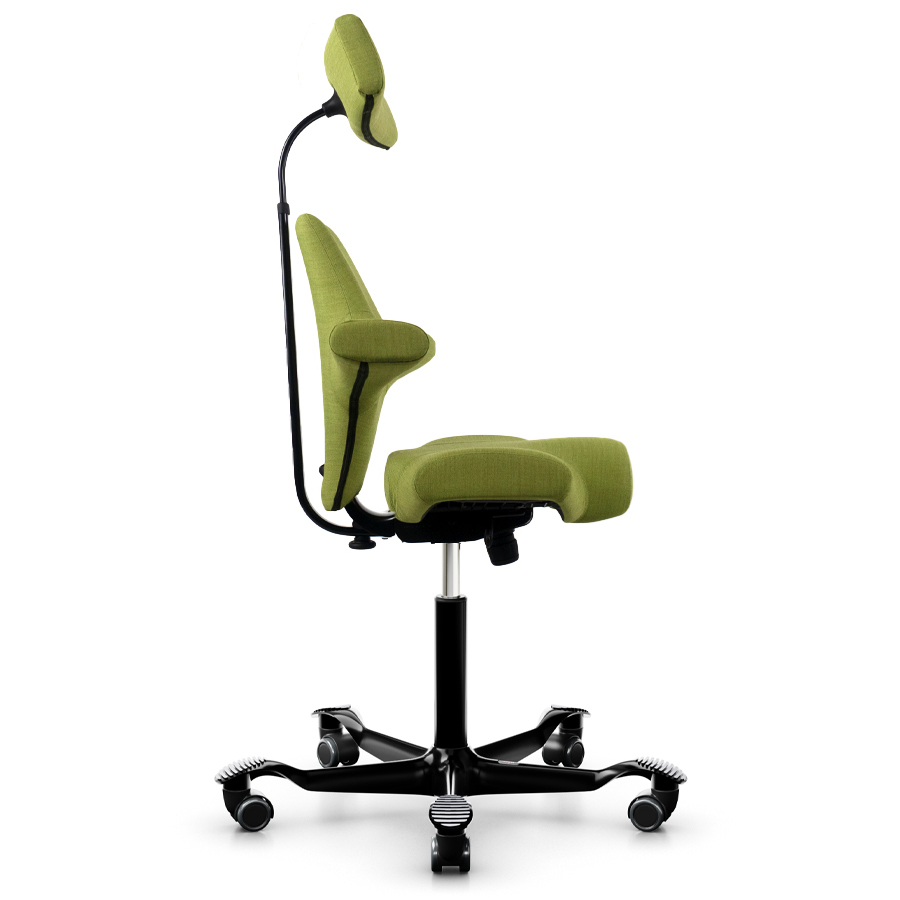 HAG Capisco 8106 Bürostuhl - Farbe Remix 912 grün - Nackenstütze - Gestell schwarz