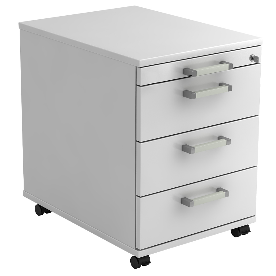 RWH Rollcontainer ROCK weiß - Chromgriff Kunststoff