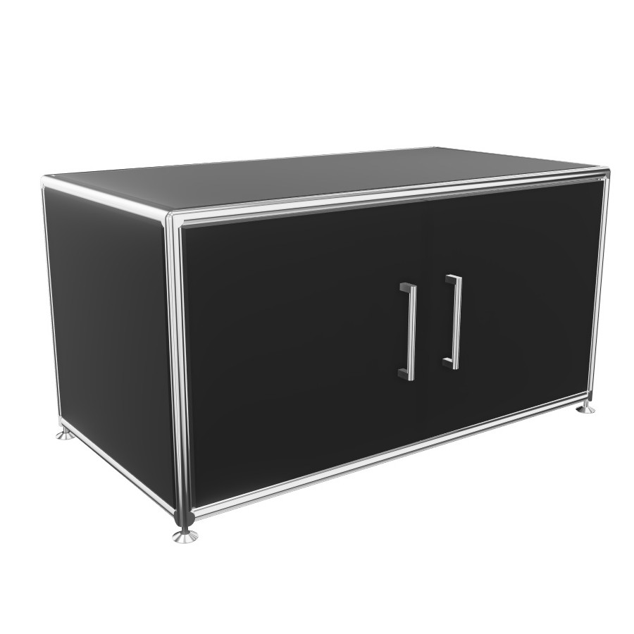 Bosse Lowboard 1 OH melamin schwarz Breite 80 cm mit Türen