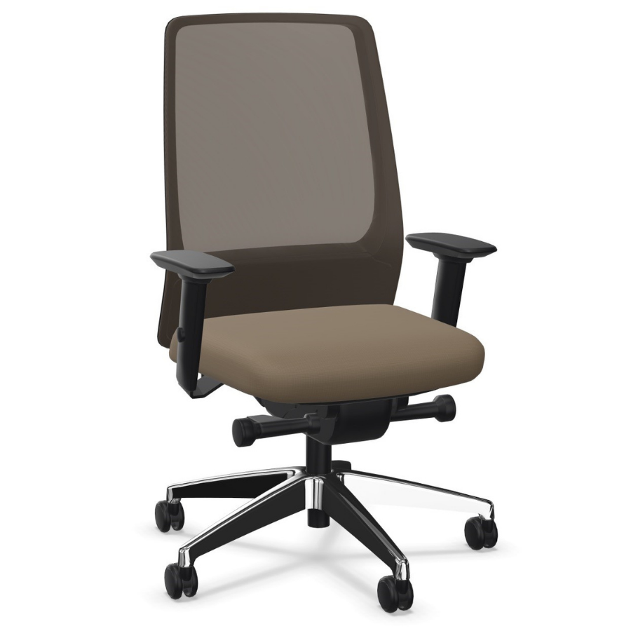 Interstuhl AIMis1 (1S04, 1S046, 1S146) - Frontansicht - Netz- und Sitzfläche braun