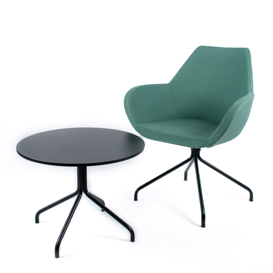 Beistelltisch Profim SH40 mit Spinnenfuß in Schwarz - Profim Fan mit Spinnenfuß in Schwarz