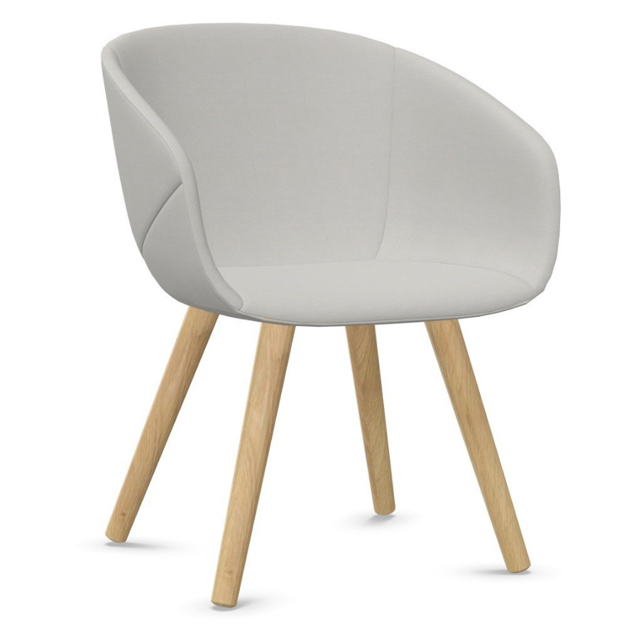 Bejot Oxco OX W 740 Sessel mit Holzbeinen - Farbe weiß-grau
