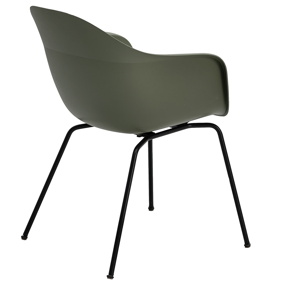 Kristalia Elephantino mit geschlossener Sitzschale in Agave und Gestell Graphite