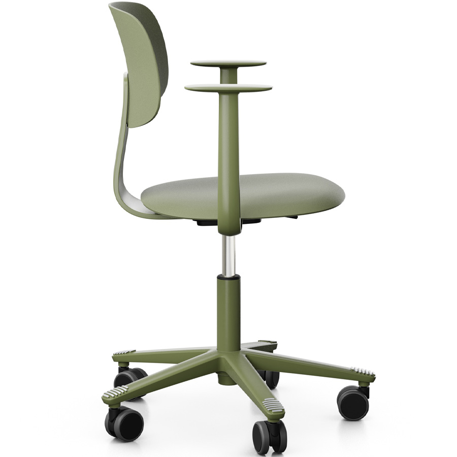 HAG Tion 2100 Bürostuhl Moss Grey mit Armlehnen - Sitz u. Rückenschale Kunststoff - Seitenansicht