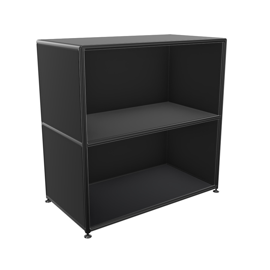 Bosse Regal Black Edition Höhe  2 OH in Melamin Schwarz 80 cm