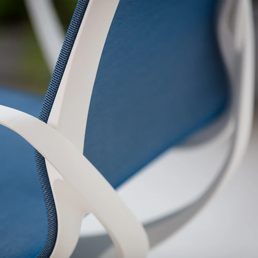 Rim Zero G Gestell weiß, mit Armlehnen, Stoff 446