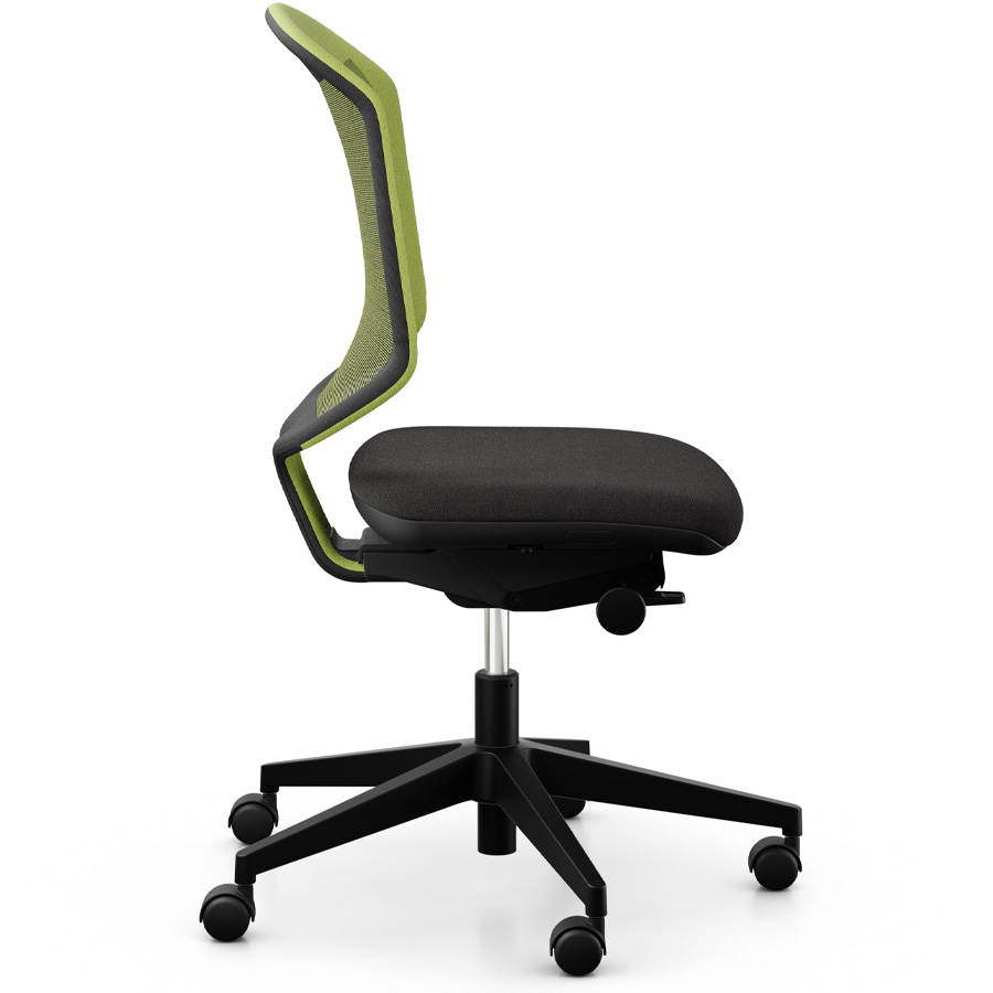 Giroflex 434-3019 gelb mit Kunststoff-Fußkreuz - Seitenansicht