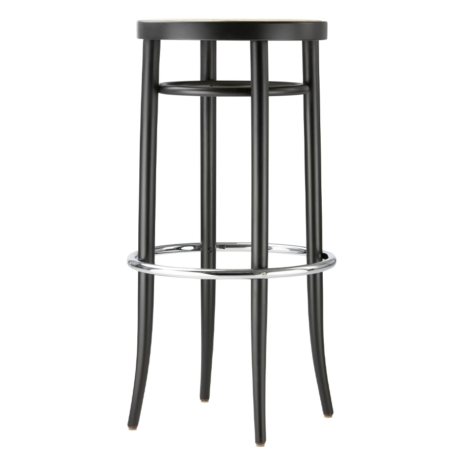 THONET 204 RH Barhocker | Sitz-Rohrgeflecht | Buche gebeizt schwarz