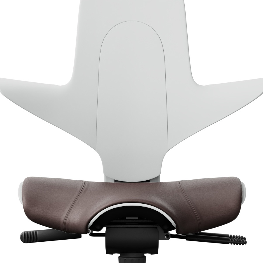 HAG Capisco Puls 8020 weiß mit Polster Leder braun 55130 Detail