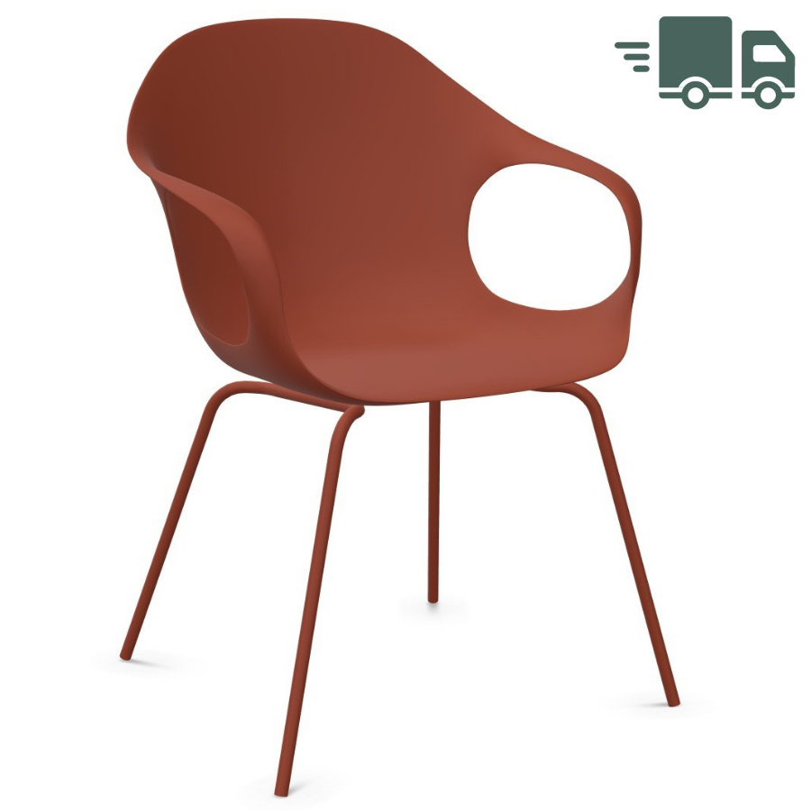 Kristalia ELEPHANT Stuhl mit Vierfußgestell Farbe Terracotta - Frontansicht