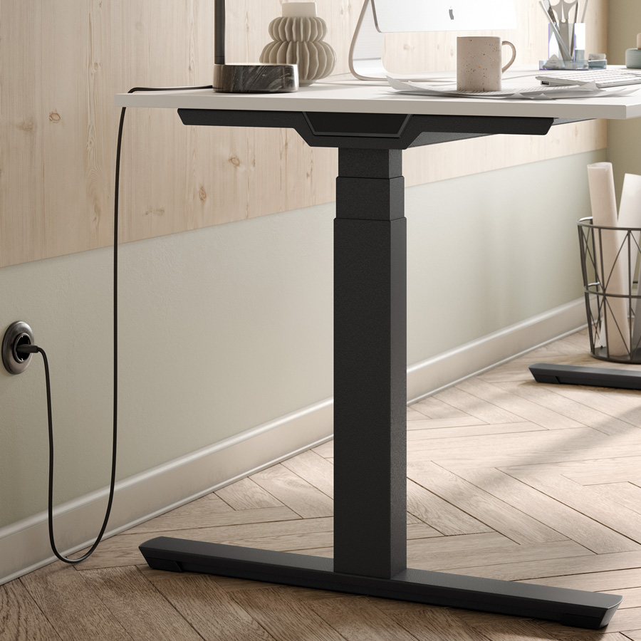 Palmberg Crew T Schreibtisch weiß anthrazit elektrisch höhenverstellbar