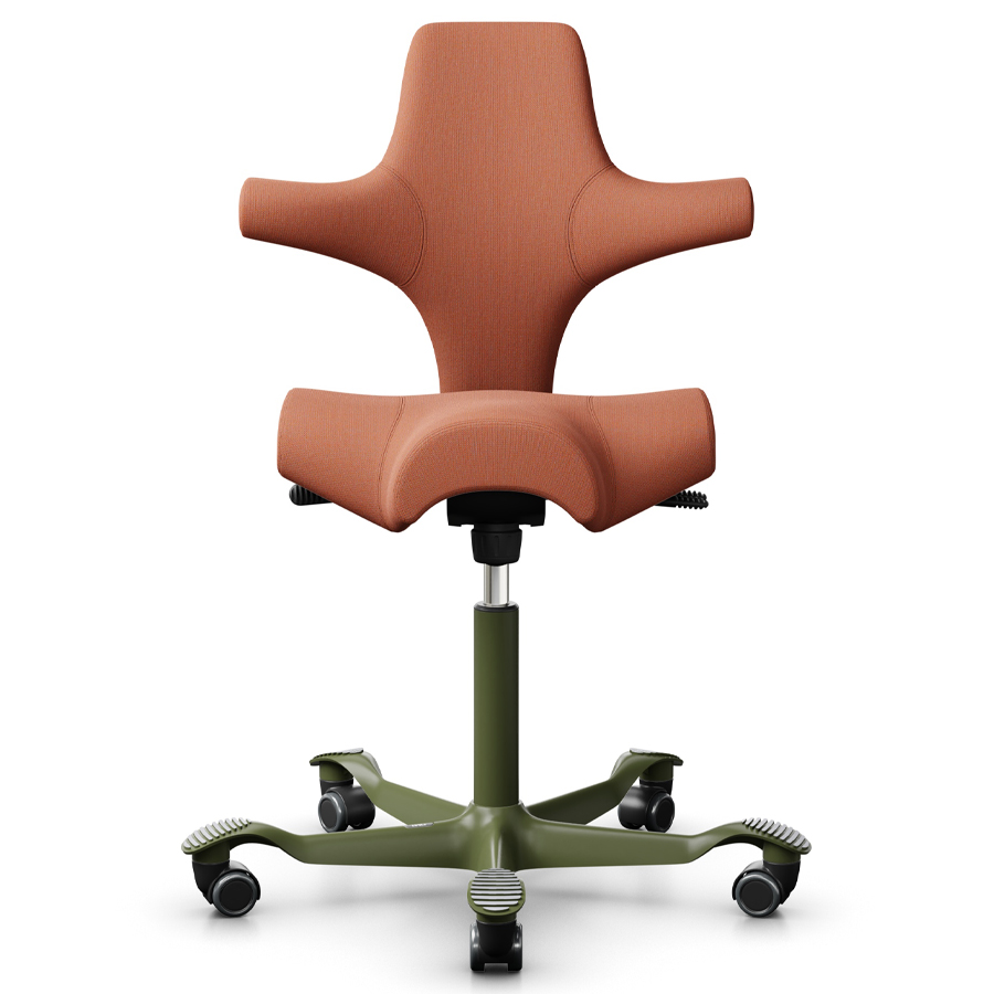 HAG Capisco 8106 Stoff Capture Farbe orange-rot 4301 - Gestell Moss grey - Front