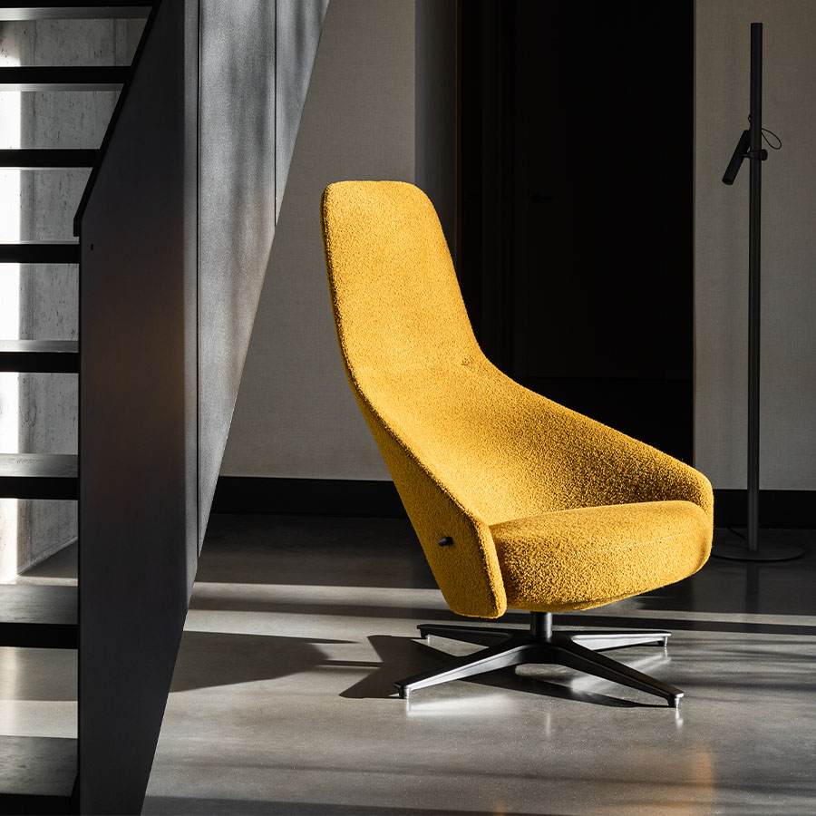 Noti Palo Sessel mit Drehfußgestell Stoff Baru 450