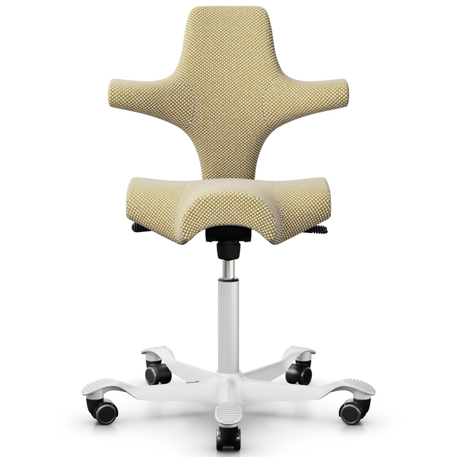 HAG Capisco 8106 mit Designstoff Sisu yellow and white Ansicht Front