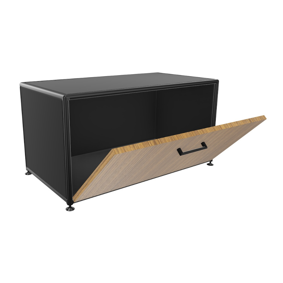 Bosse Lowboard 1 OH Black Edition Breite 80 cm in Funier mit Klappe offen