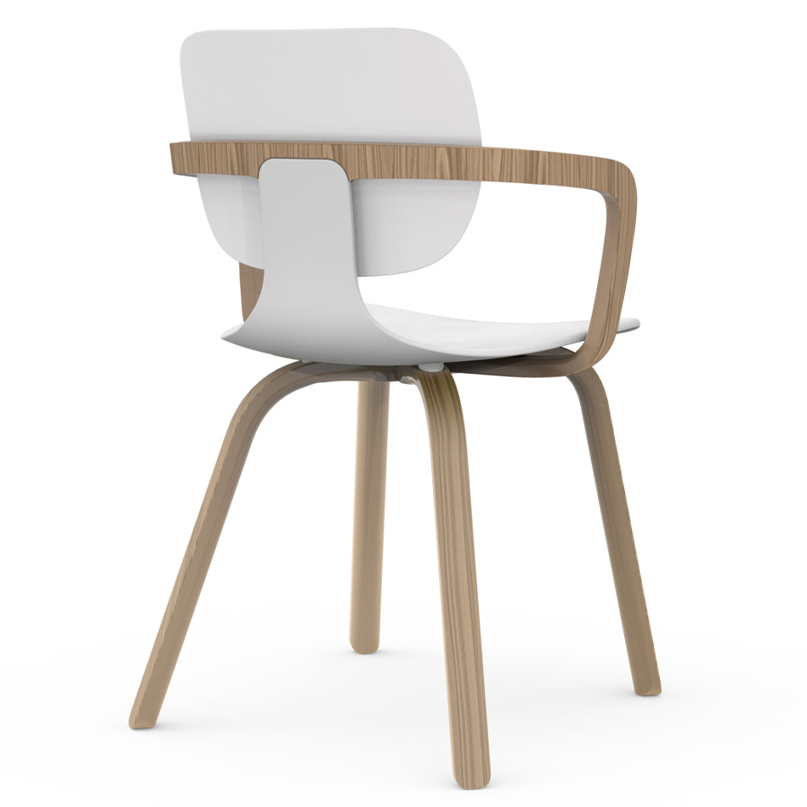 Klöber CoMeet com66 - mit Holzgestell in Eiche mit Armlehnen - Rückseite