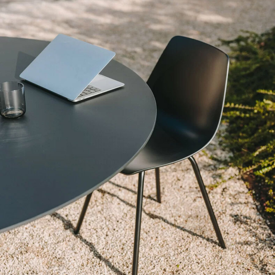 lapalma Trail Tisch Outdoor | Platte rund | Fenix HPL schwarz | Nahaufnahme