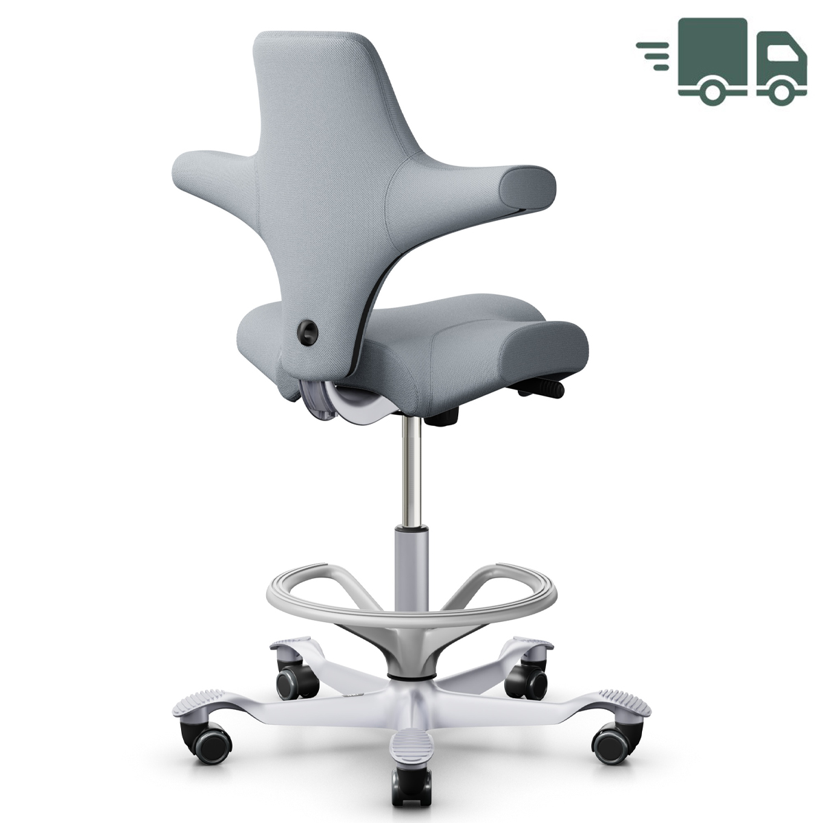 HAG CAPISCO 8106 | Stehhilfe mit Fußring | Wollstoff Select hellgrau | Gestell silber