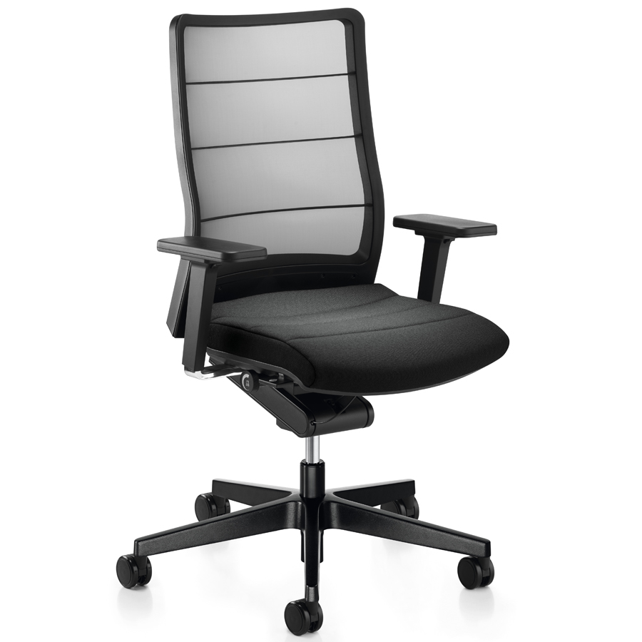 Interstuhl AirPad (3C42) - Fußkreuz Alu schwarz - T-Armlehnen