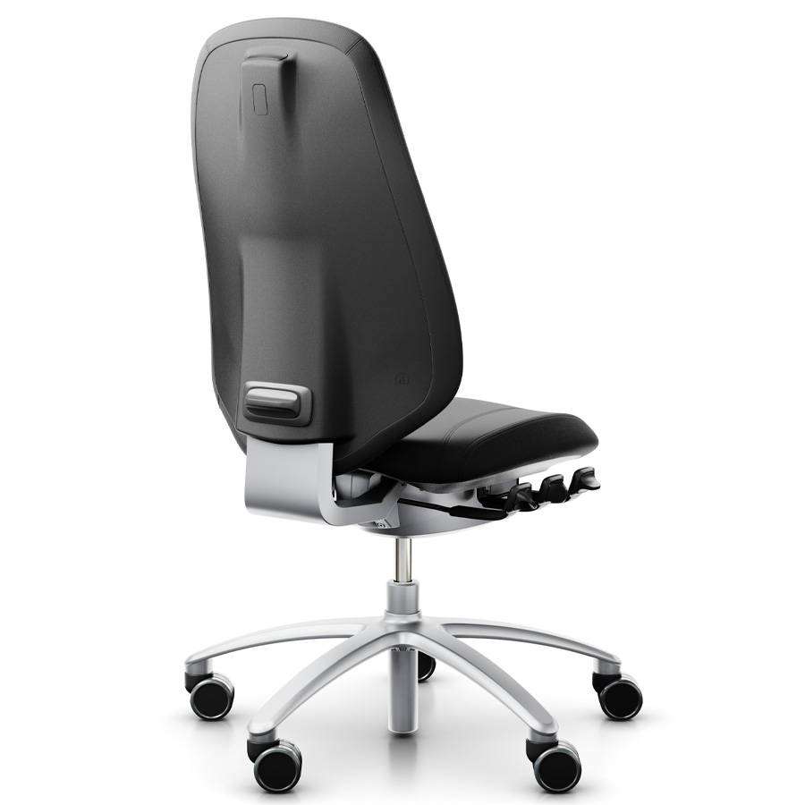 RH Mereo 300 silver hohe Rückenlehne - Leder schwarz - Rückansicht