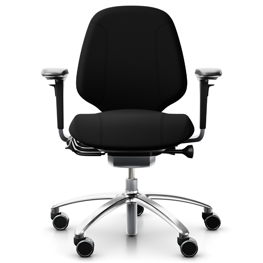 RH Mereo 200 silver mit halbhoher Rückenlehne - Fußkreuz poliert