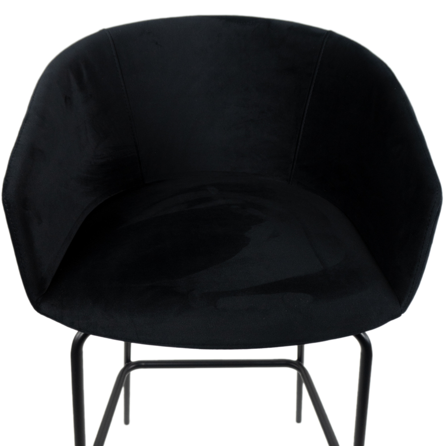 Bejot Oxco small OX S H Barhocker gepolstert - Stoff Charles CH001 schwarz - Draufsicht