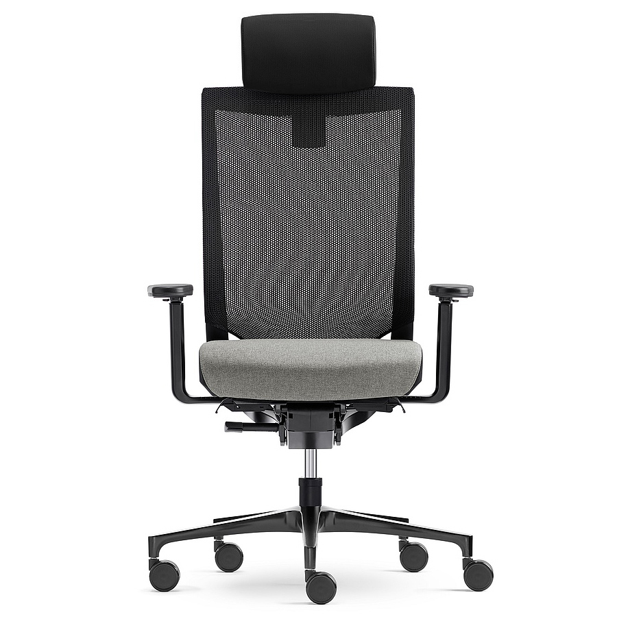 Klöber Duera (due89) mit Netzrücken und höhenverstellbare Nackenstütze