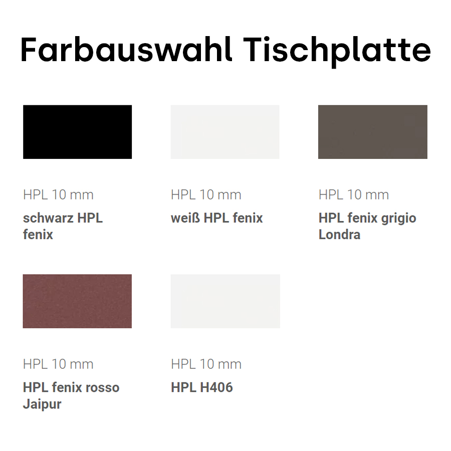 Farbauswahl Tischplatte