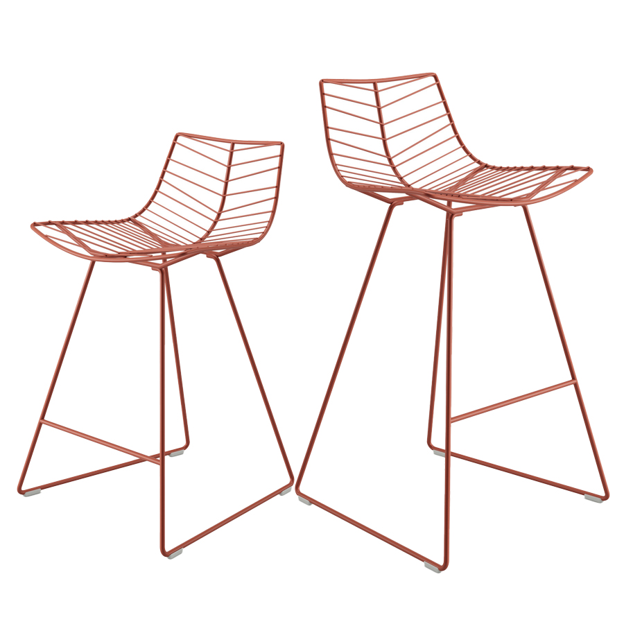 Arper Leaf Barhocker Farbe terracotta - 2 Größen Darstellung