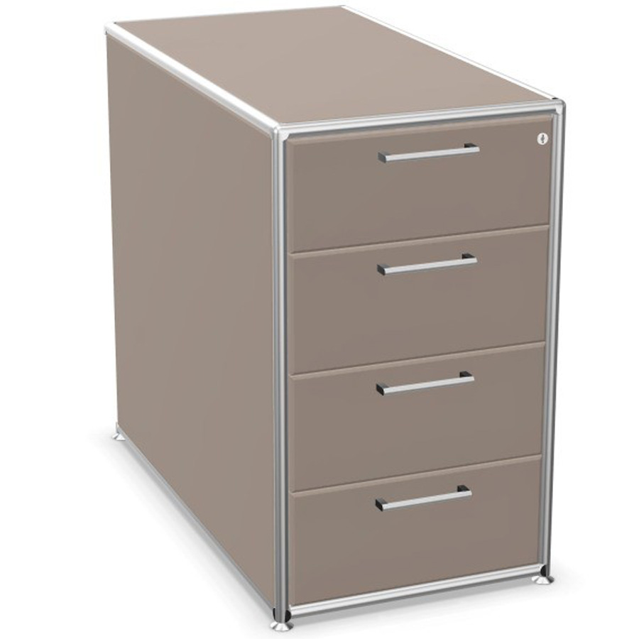 Bosse Modul Space Container auf Stellgleitern in Melamin Congo - Rahmen Chrom