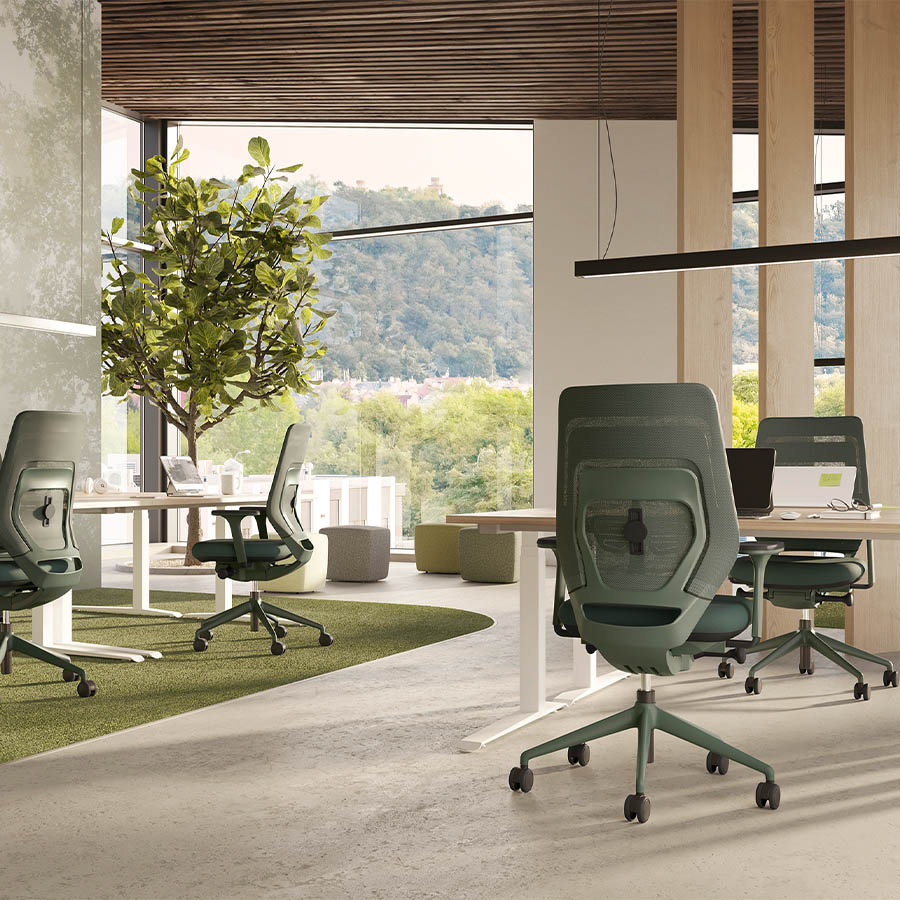 fm Asiento Bürodrehstuhl in Grün konfigurierbar Beispielbild