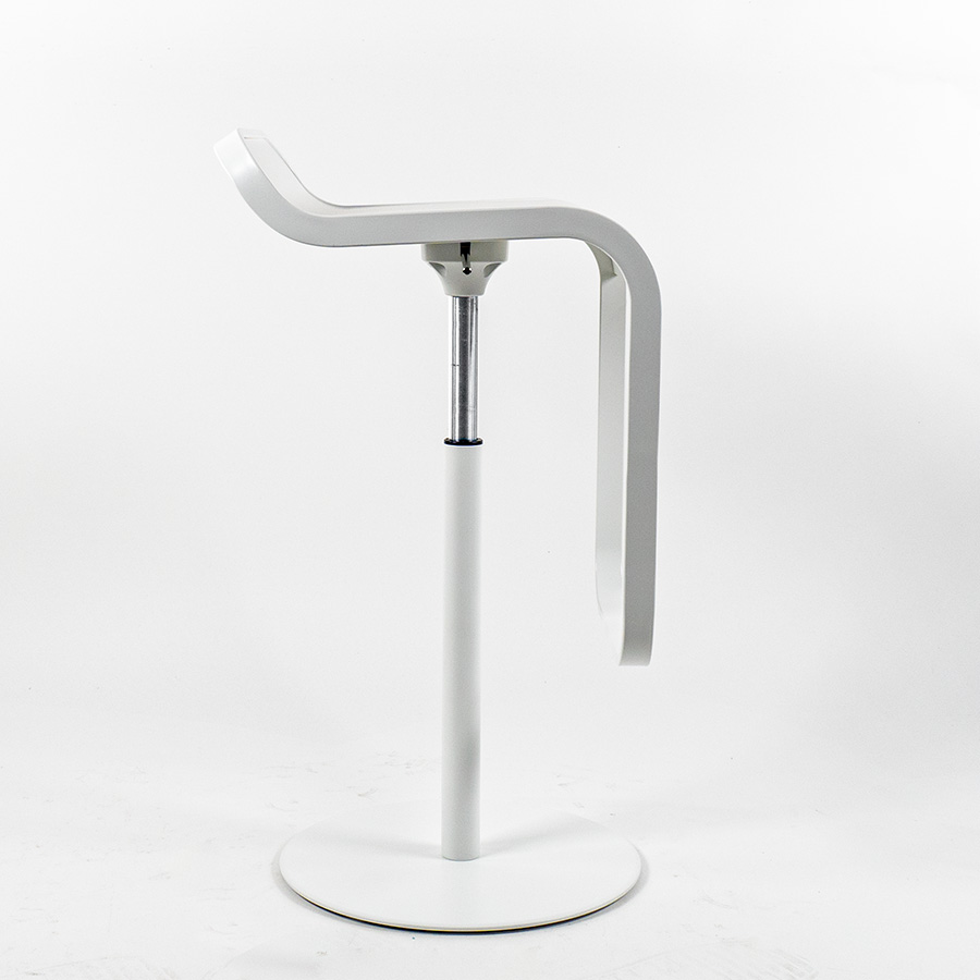lapalma LEM Barhocker Sitz Fenix weiß | Gestell weiß lackiert | Feder 55-67 cm
