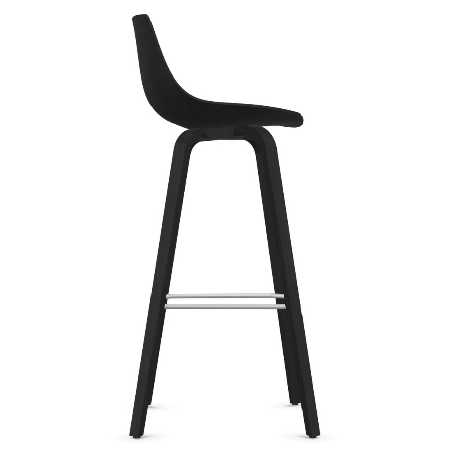 lapalma MIUNN S105 Barhocker Holzgestell schwarz - Seitenansicht